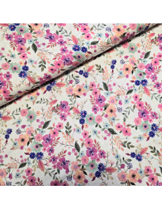 Viscose imprimée lurex, fleurs