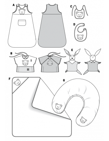 Patron Burda 9635 Kids Accessoires bébé