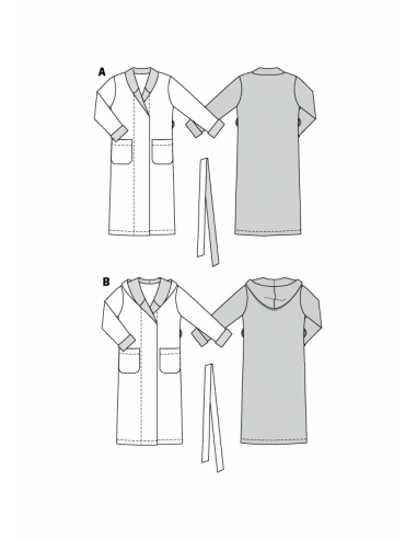 Patron Burda 9620 - Peignoir adolescent de 140 à 176 cm
