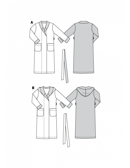 Patron Burda 9620 - Peignoir adolescent de 140 à 176 cm