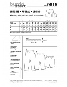 Patron Burda 9615 Kids Caleçons 2