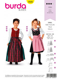 Patron Burda 9509 Kids Robe folklore