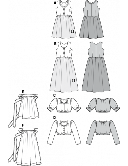 Patron Burda 9509 Kids Robe folklore