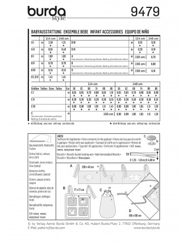 Patron Burda 9479 Kids Ensemble bébé