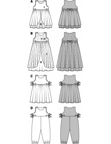 Patron Burda 9460 - Burda kids : Robe et combinaison du 92 à 116cm