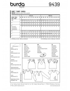 Patron Burda 9439 Kids Tee-Shirt 2