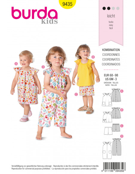 Patron Burda 9435 Kids Coordonnés