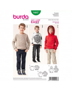 Patron Burda 9407 Kids Sweatshirt