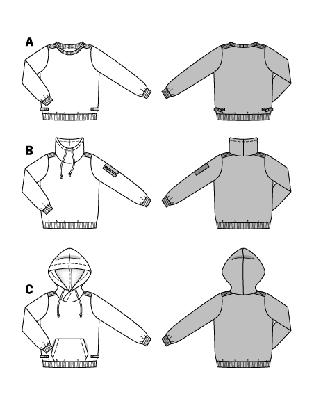 Patron Burda 9407 Kids Sweatshirt