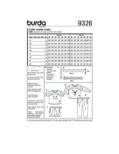 Patron Burda 9326 - Pyjama pour enfants de 18 mois à 7 ans 2