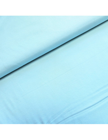 Tissu, Jersey Milano Uni, Bleu Turquoise Clair, Laize 150 cm, Polyester Viscose Spandex Oeko-Tex
