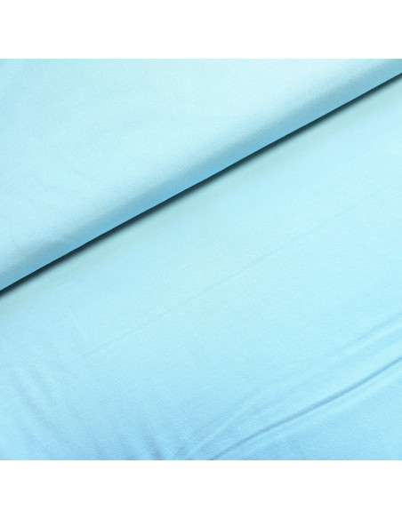 Tissu, Jersey Milano Uni, Bleu Turquoise Clair, Laize 150 cm, Polyester Viscose Spandex Oeko-Tex