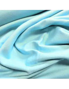 Tissu, Jersey Milano Uni, Bleu Turquoise Clair, Laize 150 cm, Polyester Viscose Spandex Oeko-Tex 2