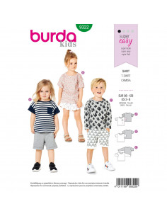 Patron Burda 9322 - Tee-Shirt pour garçons de 3 à 8 ans