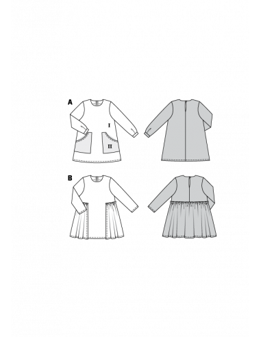 Patron Burda 9310 Robes avec poches de 2 à 7 ans