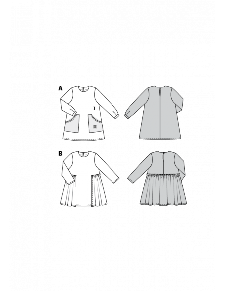 Patron Burda 9310 Robes avec poches de 2 à 7 ans
