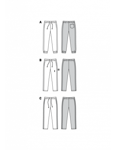 Patron Burda 9300 Pantalon de jogging enfant à coulisse élastique - de 7 à 14/16 ans