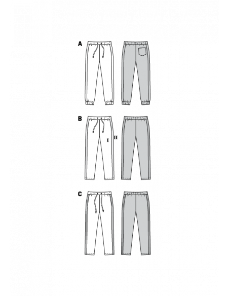 Patron Burda 9300 Pantalon de jogging enfant à coulisse élastique - de 7 à 14/16 ans