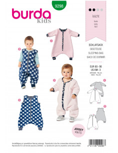 Patron Burda 9298 Combinaison - Gigoteuse bébé avec des jambes - de 6 à 36 mois