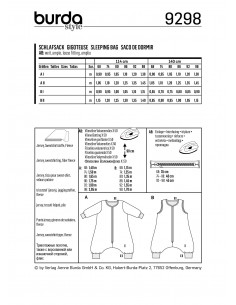 Patron Burda 9298 Combinaison - Gigoteuse bébé avec des jambes - de 6 à 36 mois 2