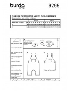 Patron Burda 9295 Salopette bébé short à bretelles - du 56 au 98 2