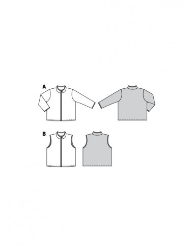 Patron Burda 9290 Veste gilet avec fermeture à glissière bords gansés - de 4 à 11 ans