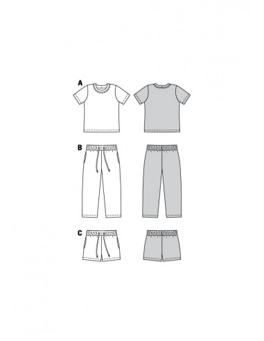 Patron Burda 9288 T-shirt pantalon short - de 4 à 11 ans