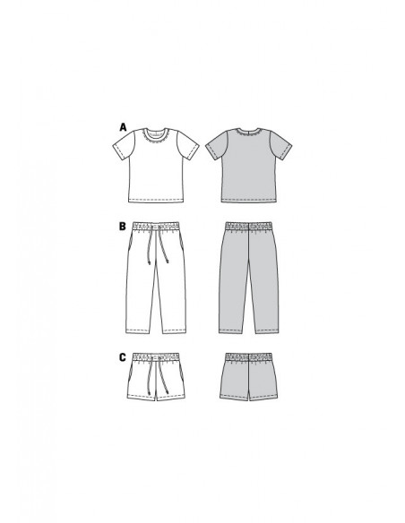 Patron Burda 9288 T-shirt pantalon short - de 4 à 11 ans