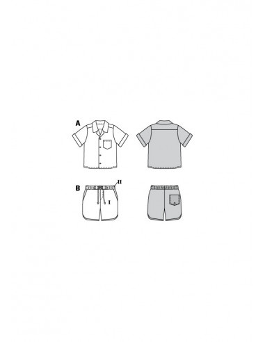 Patron Burda 9285 - Short et Chemise enfant garçon du 104 au 134 cm