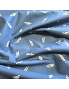 Popeline de coton, plumes, bleu jeans 2