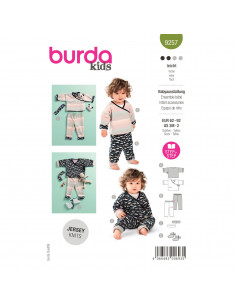 Patron Burda 9257 - Ensemble Pantalon et Veste bébé de 62 à 92 cm