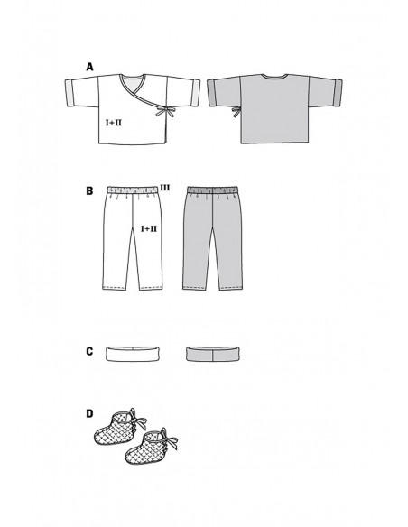 Patron Burda 9257 - Ensemble Pantalon et Veste bébé de 62 à 92 cm