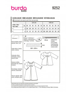 Patron Burda 9252 - Robe & blouse évasées de 104 à 134 cm 2