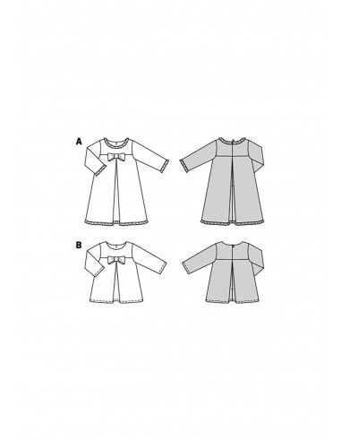 Patron Burda 9252 - Robe & blouse évasées de 104 à 134 cm