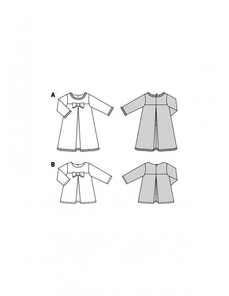 Patron Burda 9252 - Robe & blouse évasées de 104 à 134 cm