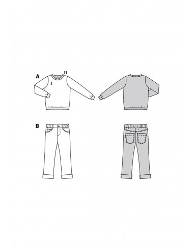 Patron Burda 9251 - Ensemble pull et pantalon douillets de 104 à 140 cm
