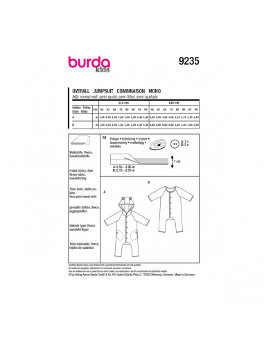 Patron Burda 9235-Grenouillère