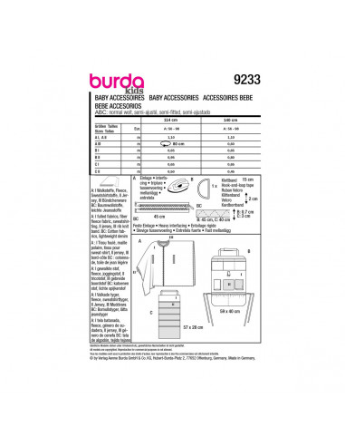 Patron Burda 9233-Accessoires bébé