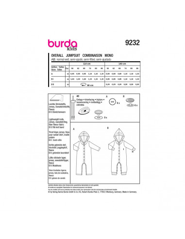 Patron Burda 9232-Grenouillère