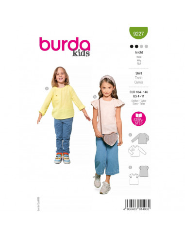 Patron Burda 9227 - T shirt unisex pour enfants
