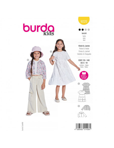 Patron Burda 9225 - robe / veste enfant