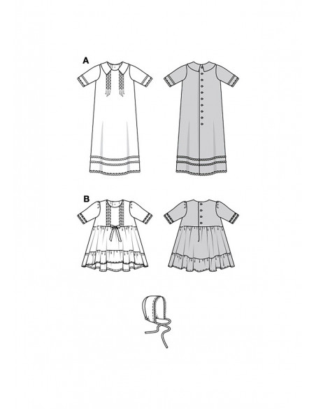 Patron Burda 9221 - Robe de baptême pour enfants