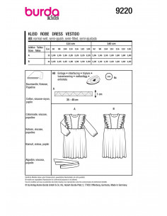 Patron Burda 9220 - Robe de fête pour enfants 2