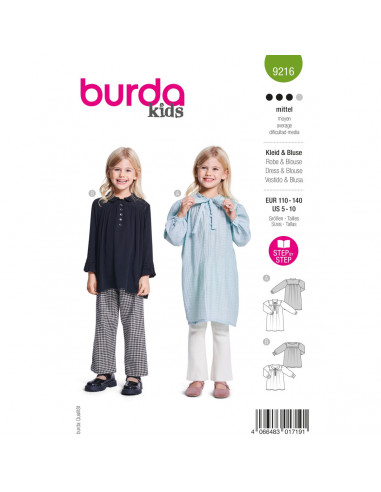 Patron Burda 9216 - Robe élégante pour enfants