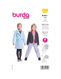 Patron Burda 9215 - Manteau pour enfants