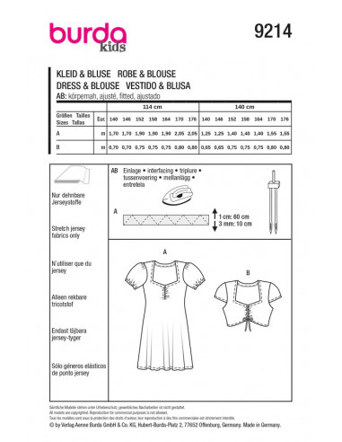 Patron Burda 9214 - Robe & Top