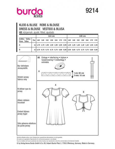 Patron Burda 9214 - Robe & Top