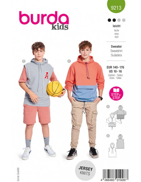 Patron Burda 9213 - Pullover