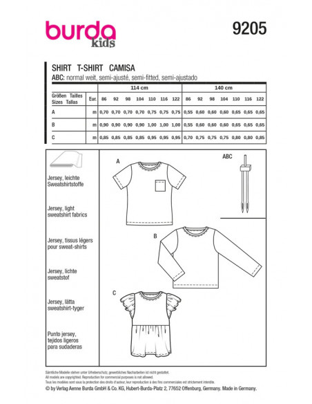 Patron Burda 9205 - Top