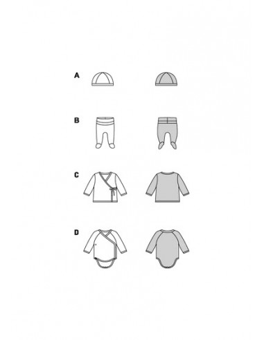 Patron Burda 9204 - Ensemble Bébé